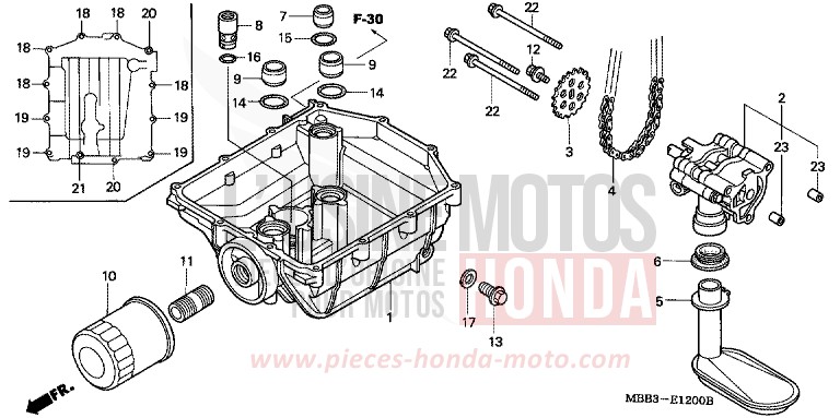 POMPE A HUILE de VTR "FireStorm" ITALIAN RED (R157) 1997